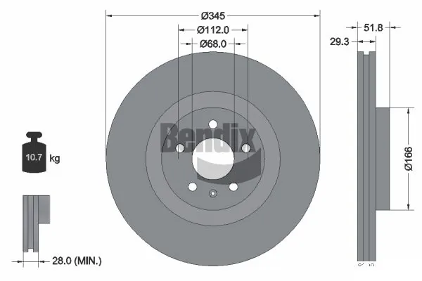 BENDIX Braking féktárcsa - BDS1709HC - TothCarparts