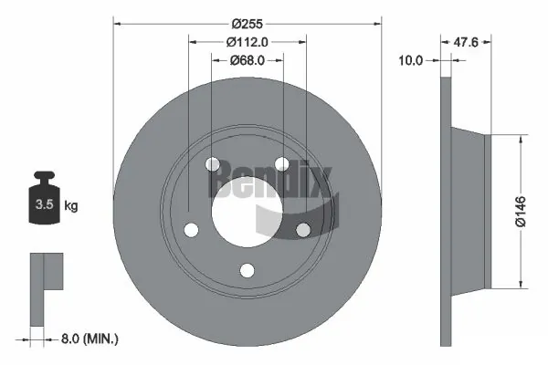 BENDIX Braking féktárcsa - BDS1711 - TothCarparts