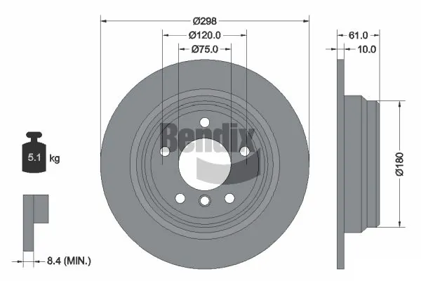 BENDIX Braking féktárcsa - BDS1714 - TothCarparts