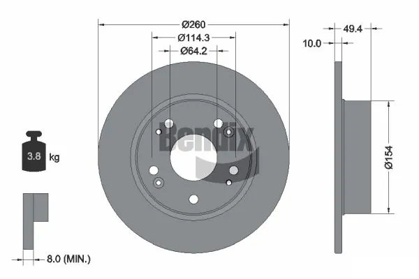 BENDIX Braking féktárcsa - BDS1715 - TothCarparts