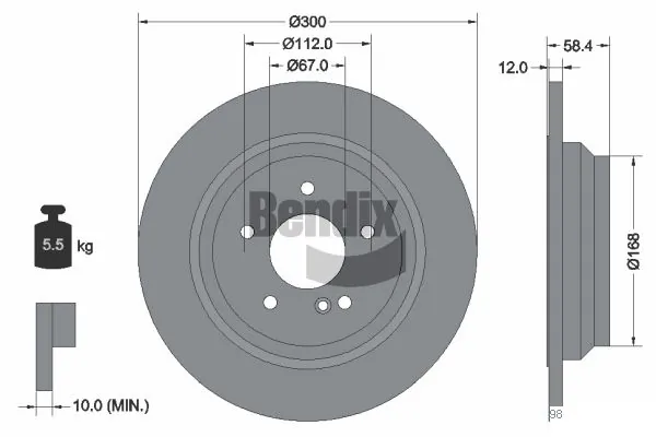 BENDIX Braking féktárcsa - BDS1724 - TothCarparts
