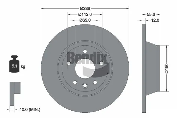 BENDIX Braking féktárcsa - BDS1727 - TothCarparts