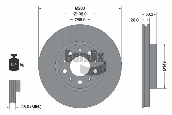 BENDIX Braking féktárcsa - BDS1730 - TothCarparts