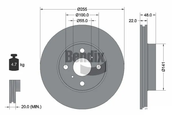 BENDIX Braking féktárcsa - BDS1736 - TothCarparts