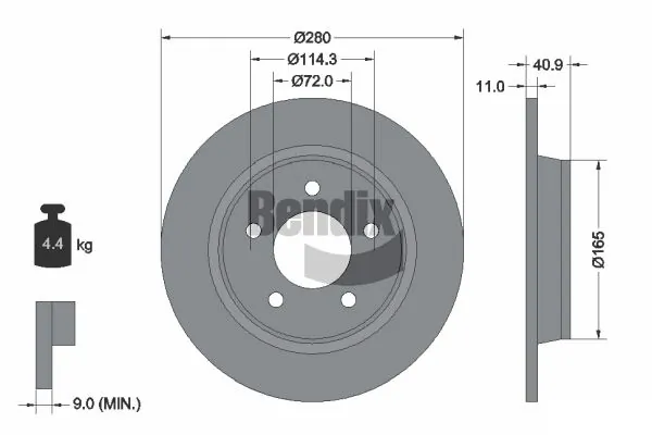 BENDIX Braking féktárcsa - BDS1738 - TothCarparts