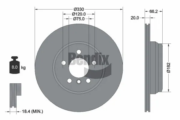 BENDIX Braking féktárcsa - BDS1761 - TothCarparts