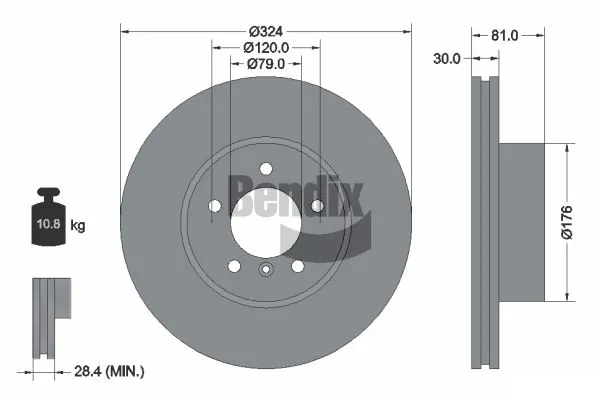 BENDIX Braking féktárcsa - BDS1778HC - TothCarparts
