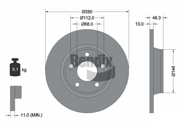 BENDIX Braking féktárcsa - BDS1779HC - TothCarparts