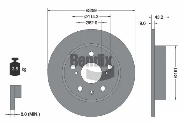 BENDIX Braking féktárcsa - BDS1801 - TothCarparts