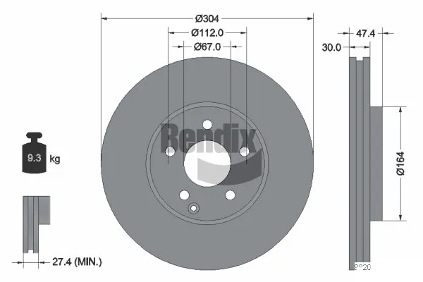 BENDIX Braking féktárcsa - BDS1871HC - TothCarparts