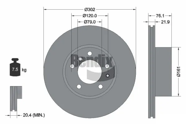 BENDIX Braking féktárcsa - BDS1887 - TothCarparts