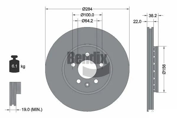 BENDIX Braking féktárcsa - BDS1889 - TothCarparts