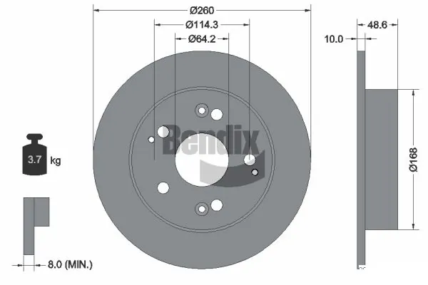 BENDIX Braking féktárcsa - BDS1916 - TothCarparts