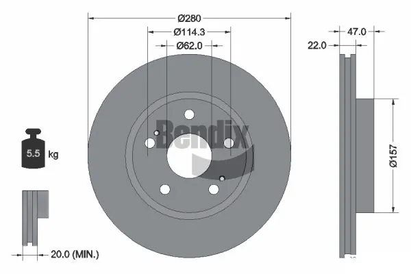 BENDIX Braking féktárcsa - BDS1940 - TothCarparts