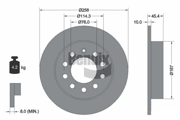 BENDIX Braking féktárcsa - BDS1971 - TothCarparts