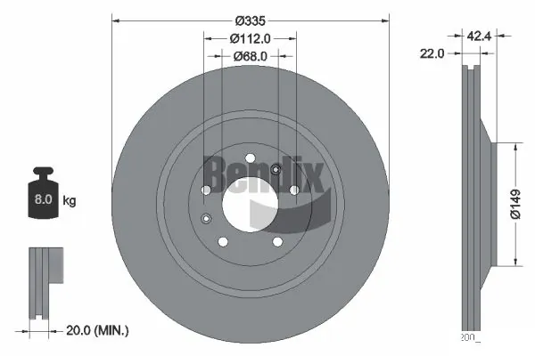 BENDIX Braking féktárcsa - BDS1990HC - TothCarparts