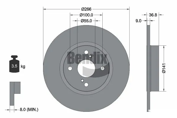 BENDIX Braking féktárcsa - BDS1991 - TothCarparts