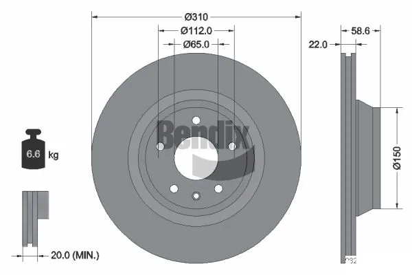 BENDIX Braking féktárcsa - BDS2024 - TothCarparts