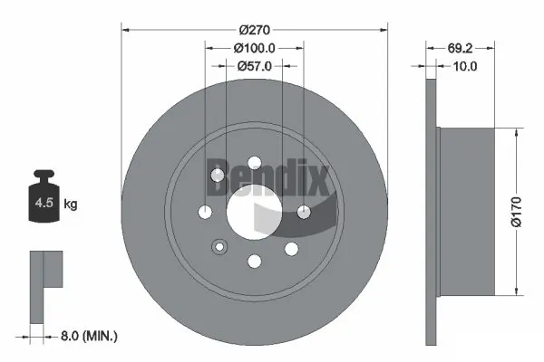 BENDIX Braking féktárcsa - BDS2041 - TothCarparts