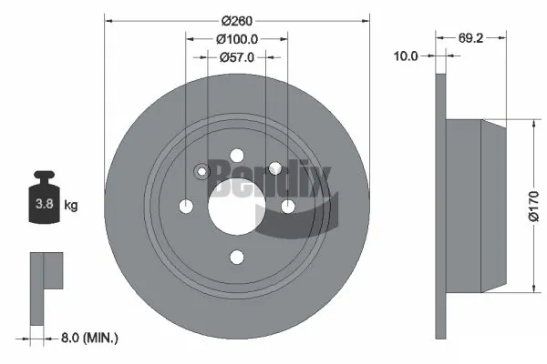 BENDIX Braking féktárcsa - BDS2059 - TothCarparts