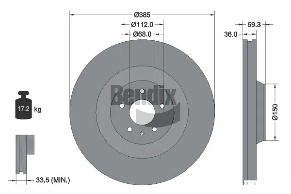 BENDIX Braking féktárcsa - BDS2062 - TothCarparts