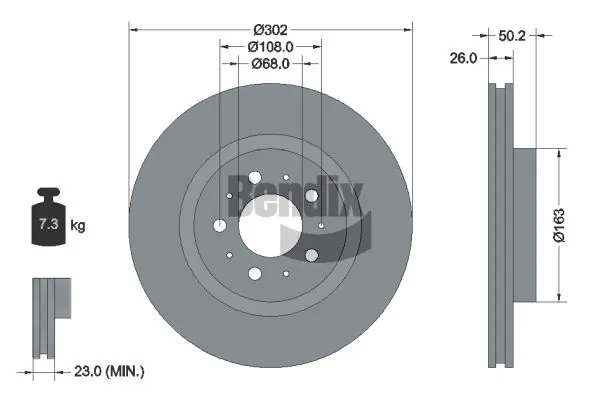 BENDIX Braking féktárcsa - BDS2127 - TothCarparts