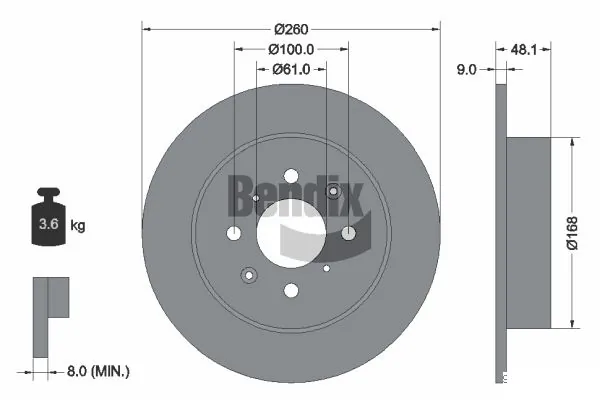 BENDIX Braking féktárcsa - BDS2153 - TothCarparts