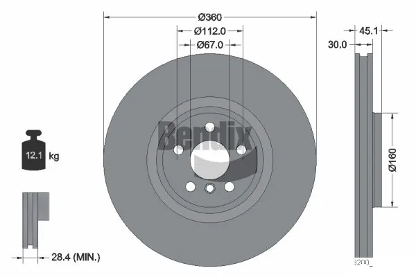 BENDIX Braking féktárcsa - BDS2200RHC - TothCarparts