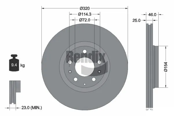 BENDIX Braking féktárcsa - BDS2226 - TothCarparts