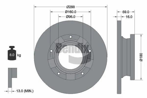 BENDIX Braking féktárcsa - BDS2235 - TothCarparts