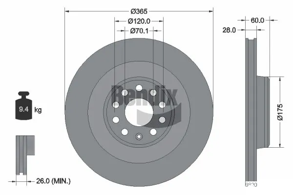 BENDIX Braking féktárcsa - BDS2276HC - TothCarparts