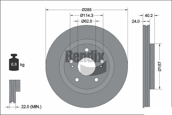 BENDIX Braking féktárcsa - BDS2307 - TothCarparts