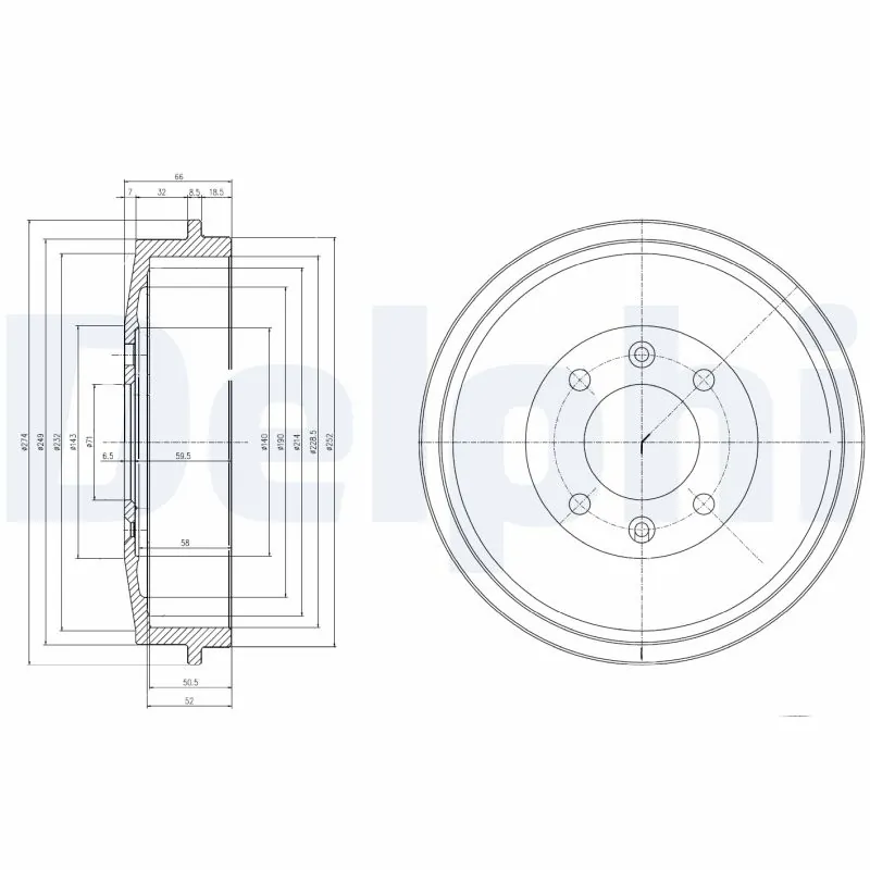 DELPHI fékdob - BF169 - TothCarparts