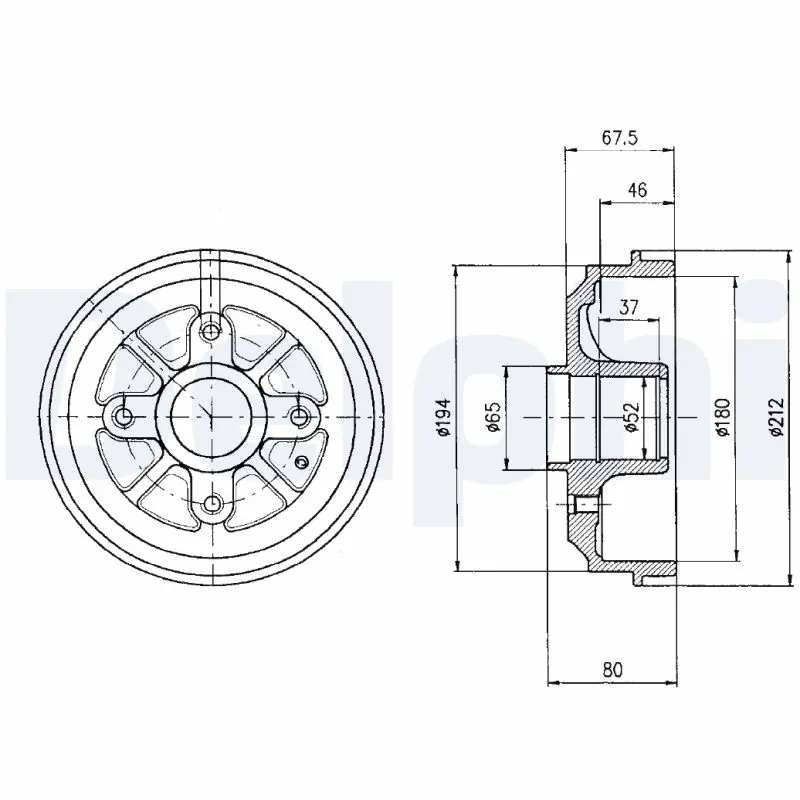 DELPHI fékdob - BF324 - TothCarparts