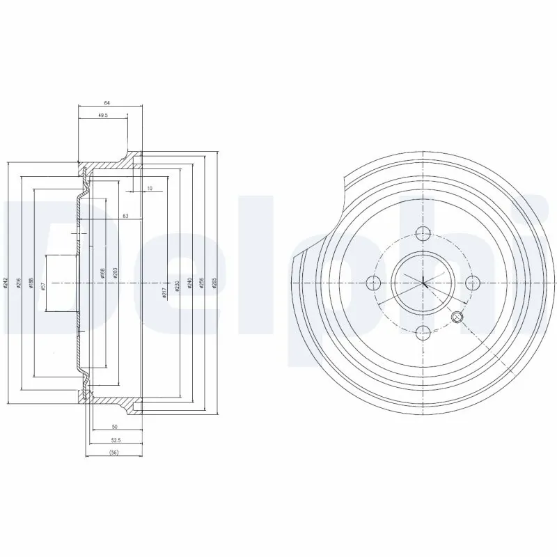 DELPHI fékdob - BF367 - TothCarparts