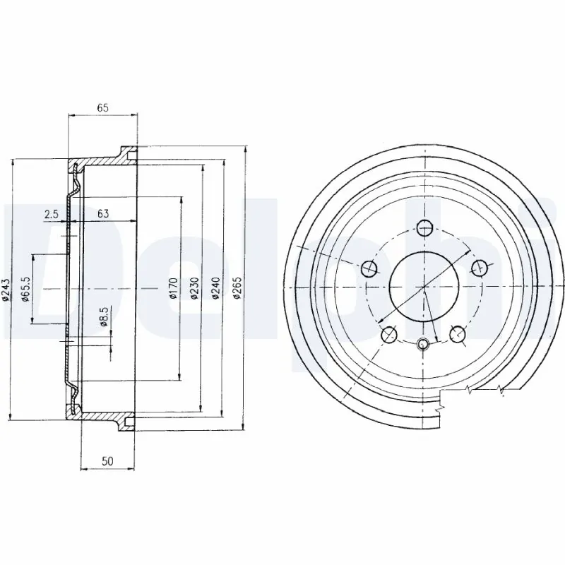 DELPHI fékdob - BF403 - TothCarparts