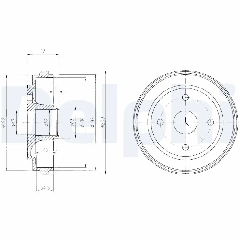 DELPHI fékdob - BF473 - TothCarparts