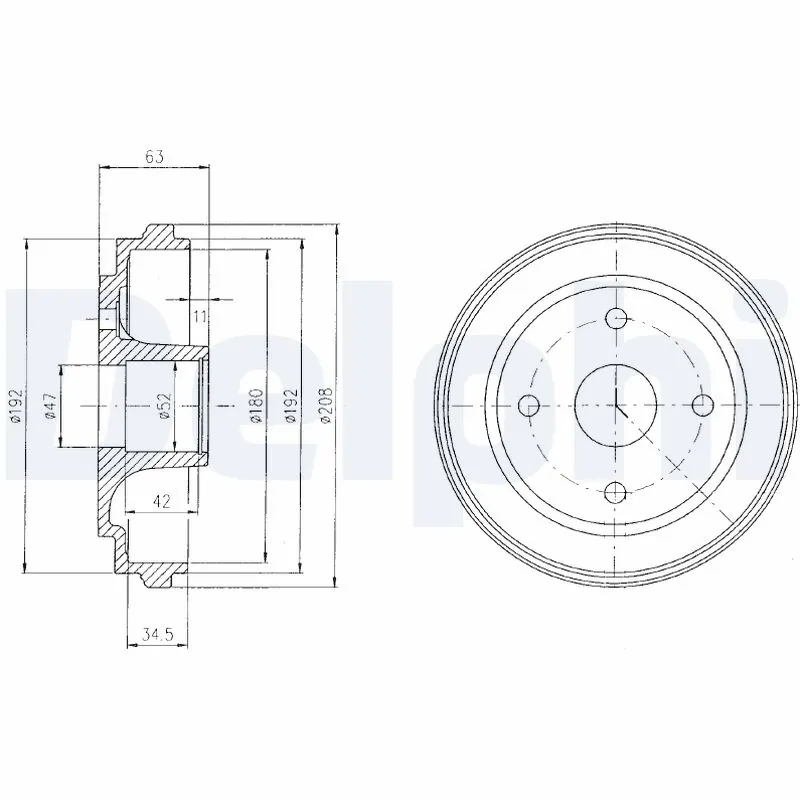 DELPHI fékdob - BF474 - TothCarparts