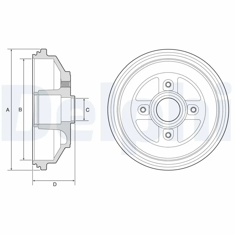 DELPHI fékdob - BF571 - TothCarparts