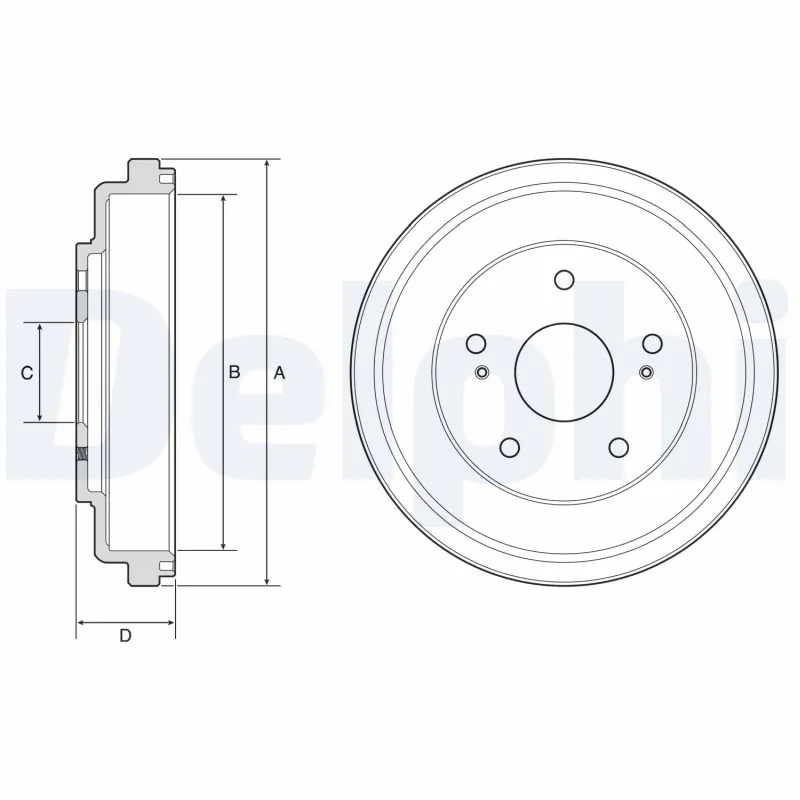 DELPHI fékdob - BF609 - TothCarparts