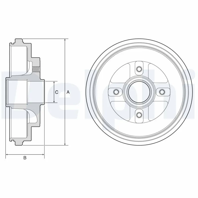 DELPHI fékdob - BF630 - TothCarparts