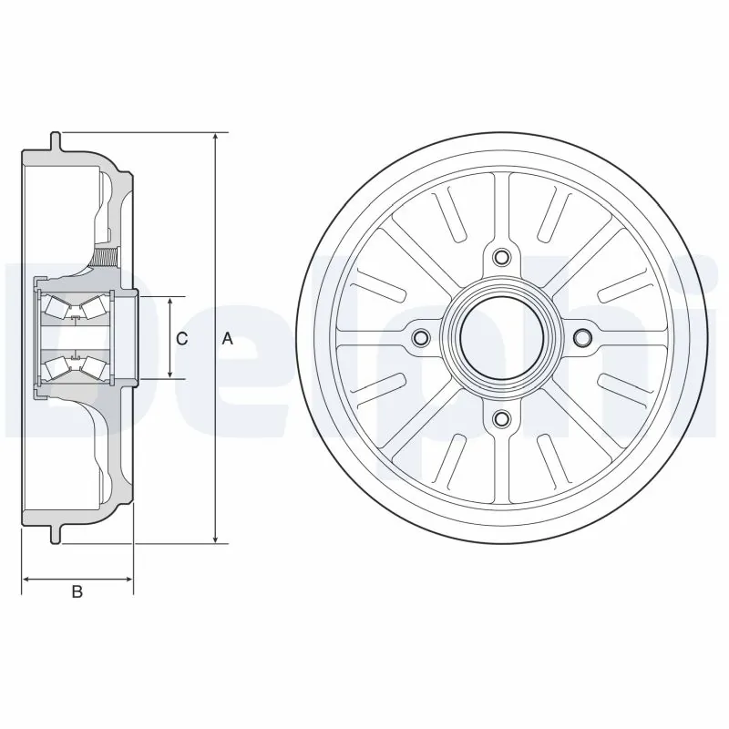 DELPHI fékdob - BFR576 - TothCarparts
