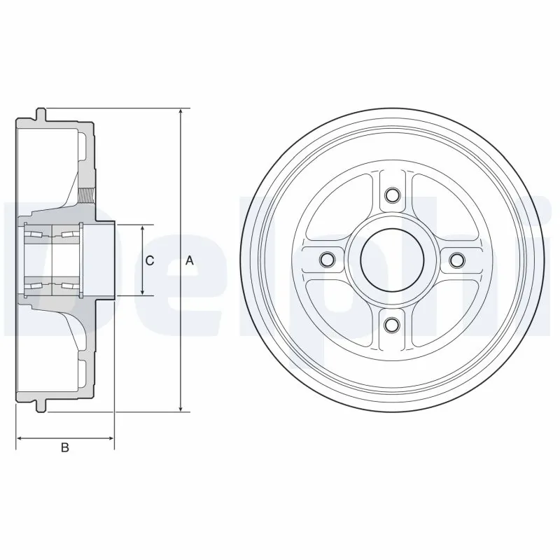 DELPHI fékdob - BFR624 - TothCarparts
