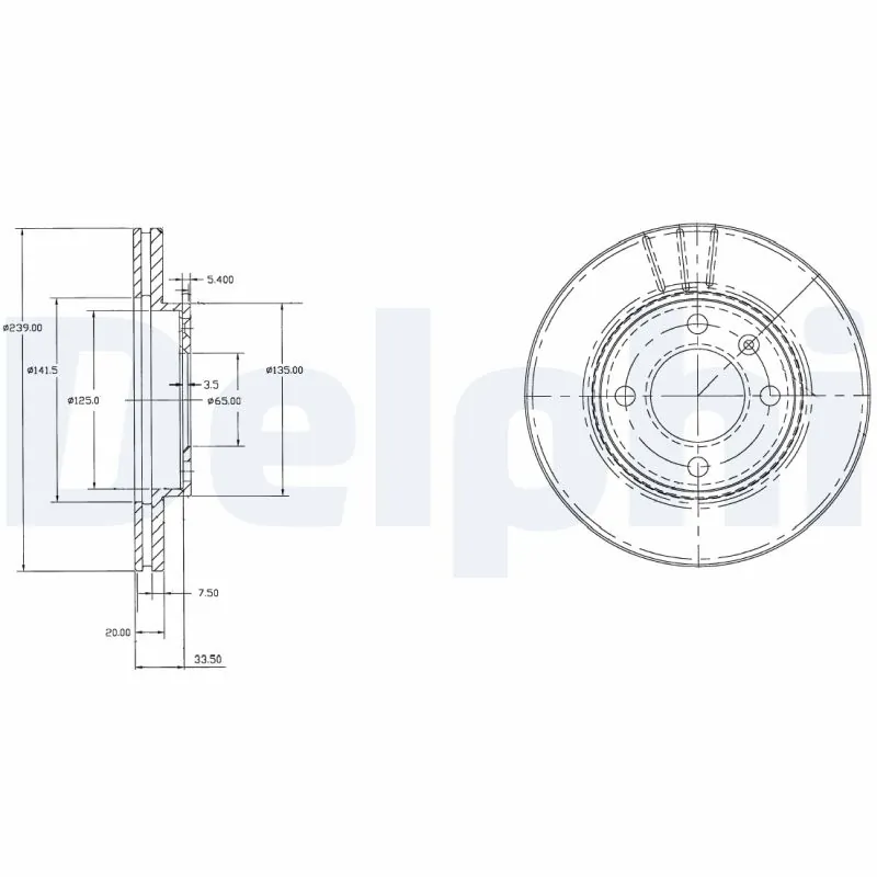 DELPHI féktárcsa - BG2109 - TothCarparts