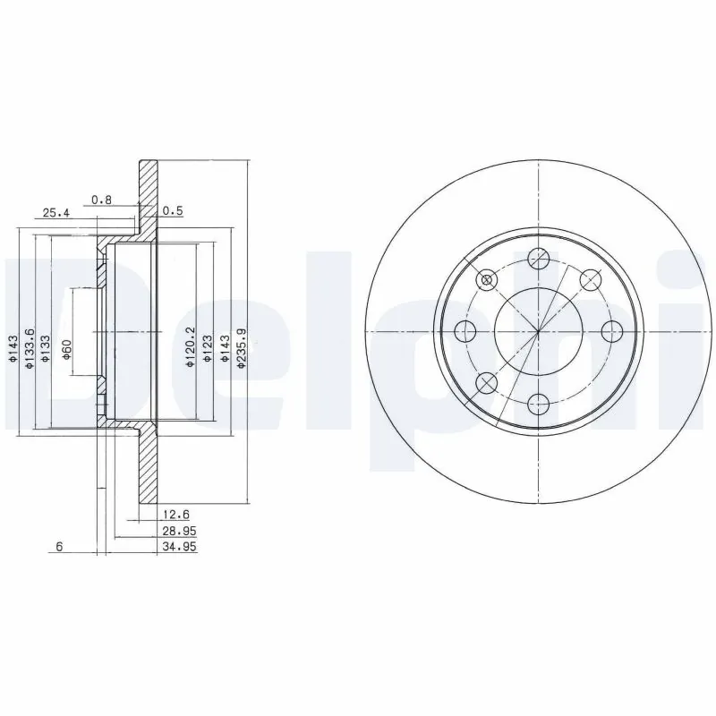 DELPHI féktárcsa - BG2148 - TothCarparts