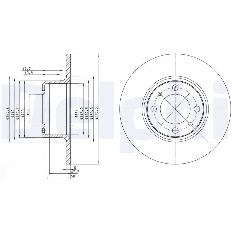 DELPHI féktárcsa - BG2176 - TothCarparts