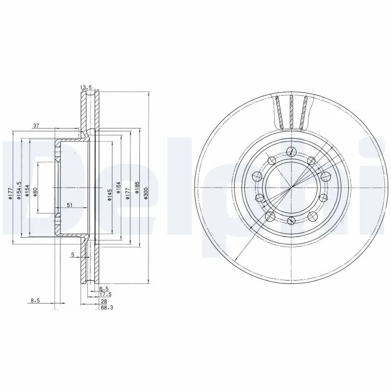 DELPHI féktárcsa - BG2372 - TothCarparts