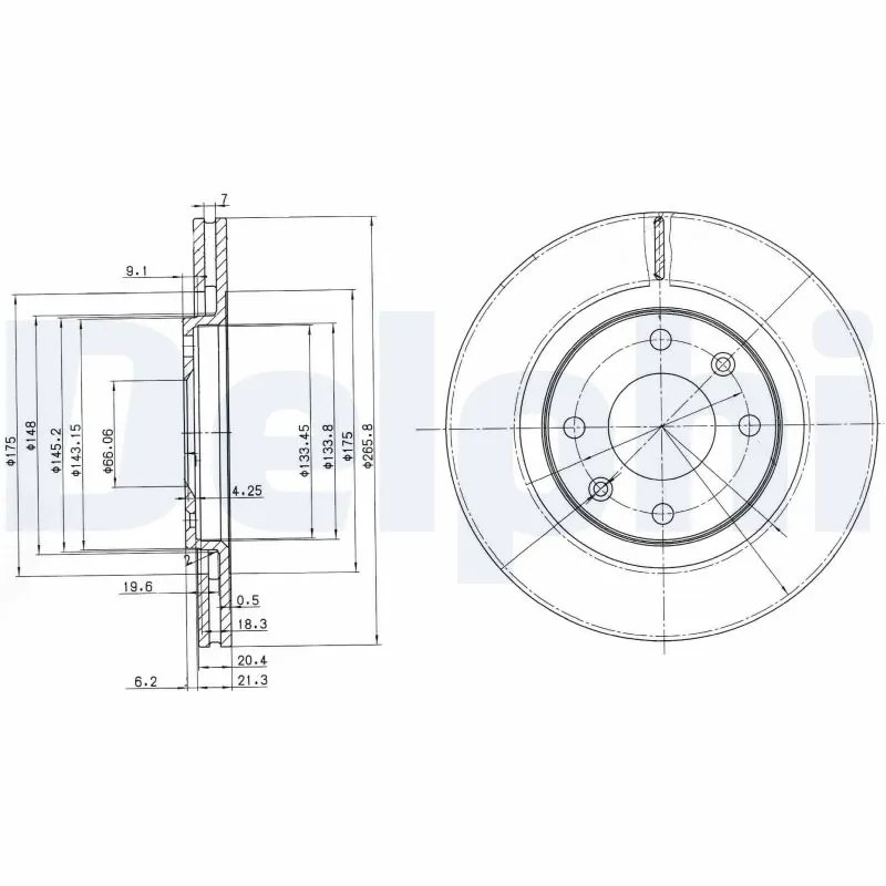 DELPHI féktárcsa - BG2387C - TothCarparts