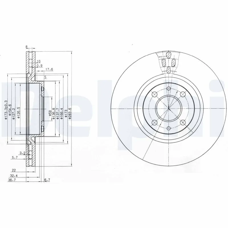 DELPHI féktárcsa - BG2407 - TothCarparts