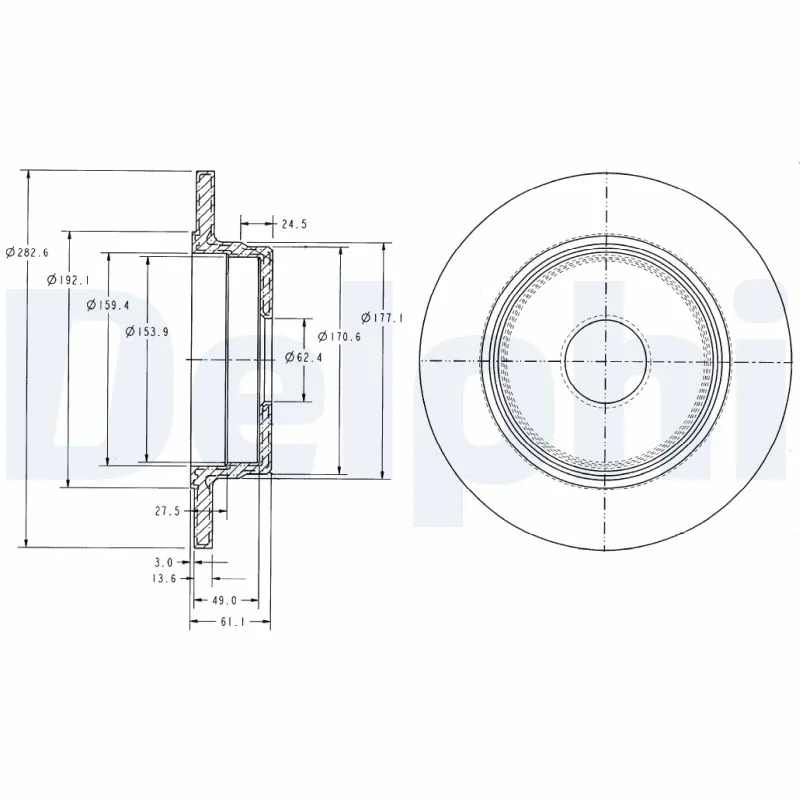 DELPHI féktárcsa - BG2510 - TothCarparts